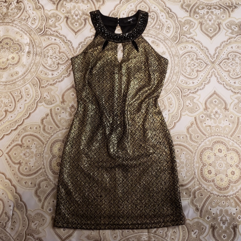 Sparkly Gold Mini Dress